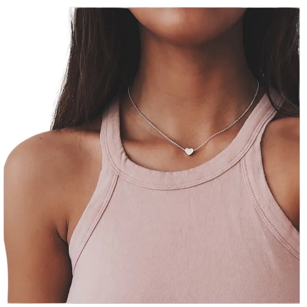Silver Dainty Heart Pendant Necklace